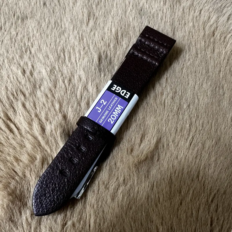 20mm Red Wine  Genuine Leather Watch Strap – Durable Band